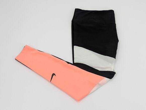 Nike Pants - Nike Ladies Power Victory Crop Leggings Yoga Pants Training Black Peach Size 1X